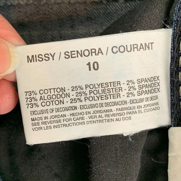 Nine West Jeans Capri 10 30 Dark Wash Embellished Pockets Inseam 22" Cuffed - Picture 8 of 9